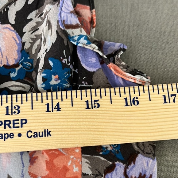 Rebecca Taylor V-Neck Silk Floral Ruffled Sleeve Dress Size 0 - Picture 5 of 9